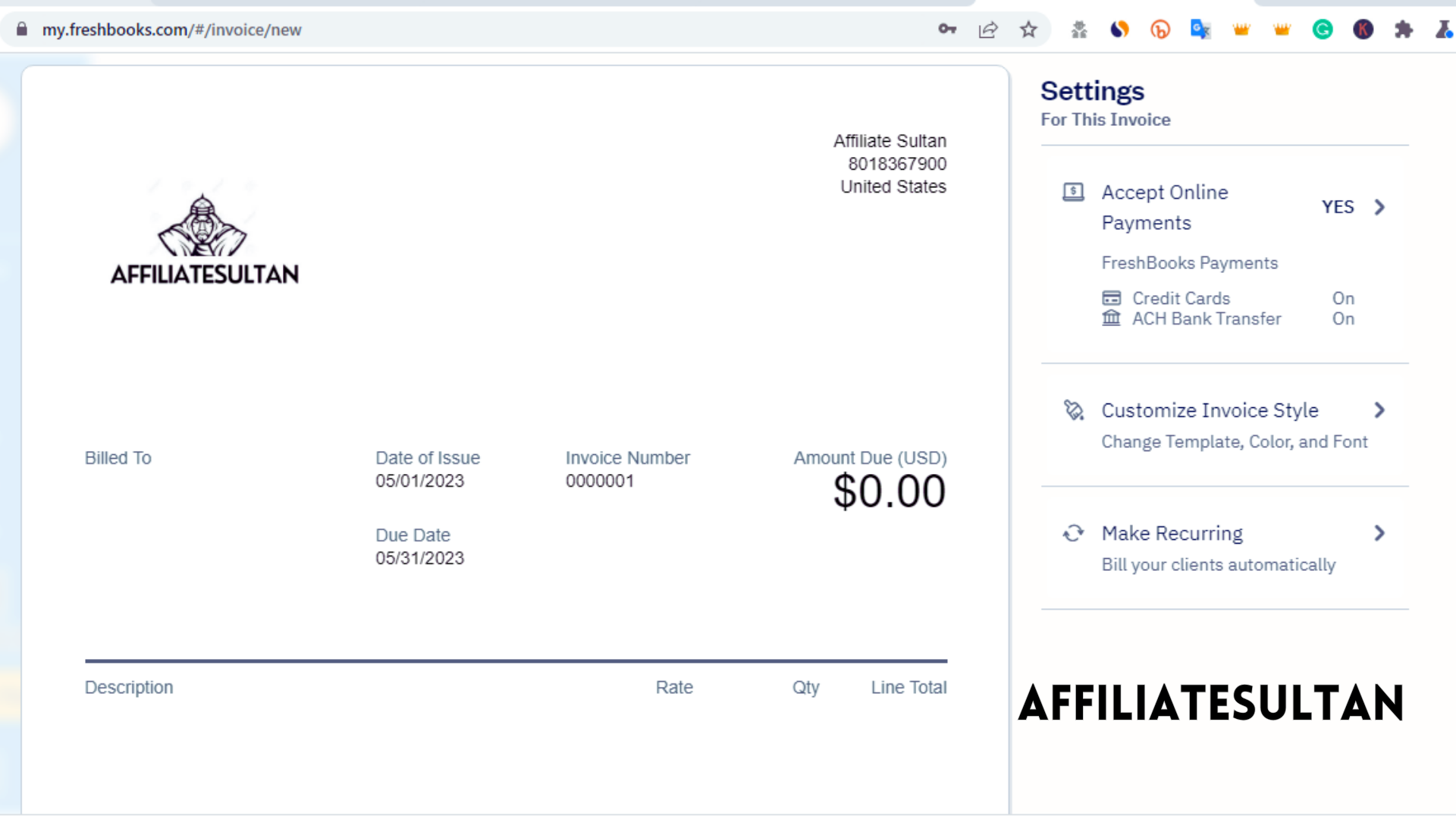 Freshbooks Invoicing 